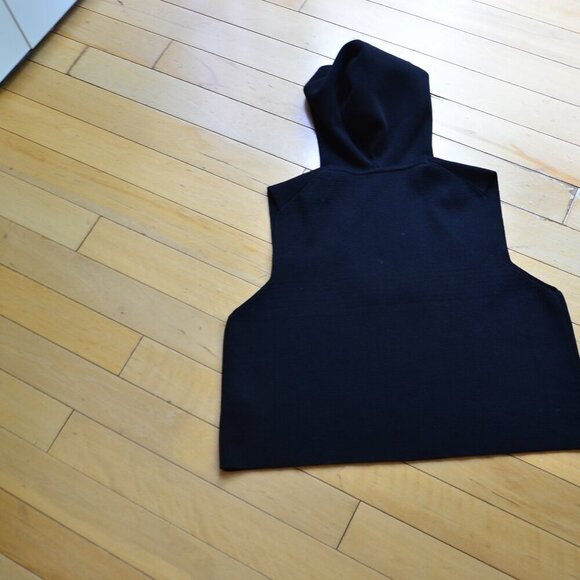 Stella Mccartney Logo Patch Sleeveless Cropped Hoodie Size S Black - Picture 6 of 8